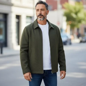 De Colección Chaqueta de Lana Lacoste Verde Oliva Cremallera Completa Cuello Bolsillos Forrados Talla XL XXL 2X - Imagen 1 de 11