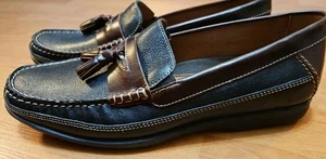 JOHNSTON & MURPHY Men's Shoes Tassel Loafer Black & Brown Leather 10 DISPLAY - Picture 1 of 6
