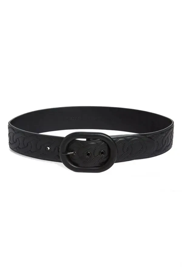 Cinturón y hebilla Rebecca Minkoff acolchado de cuero sintético negro nuevo con etiquetas para mujer pequeño” Foto 1 de 4