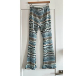 Pantalones Acampanados Retro Años 70 Revival Joe B Zig Zag Crochet Campana Talla M - Imagen 1 de 9
