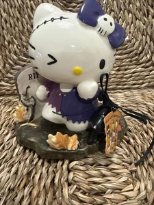 New Hello Kitty Graveyard Headstone RIP Halloween Figurine Blue Sky - Picture 1 of 6