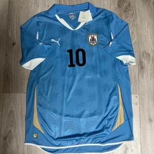 Diego Forlan Uruguay 2010 WM HOME Uniform Trikot Größe XL mit Gummi Name & Nummer - Bild 1 von 6