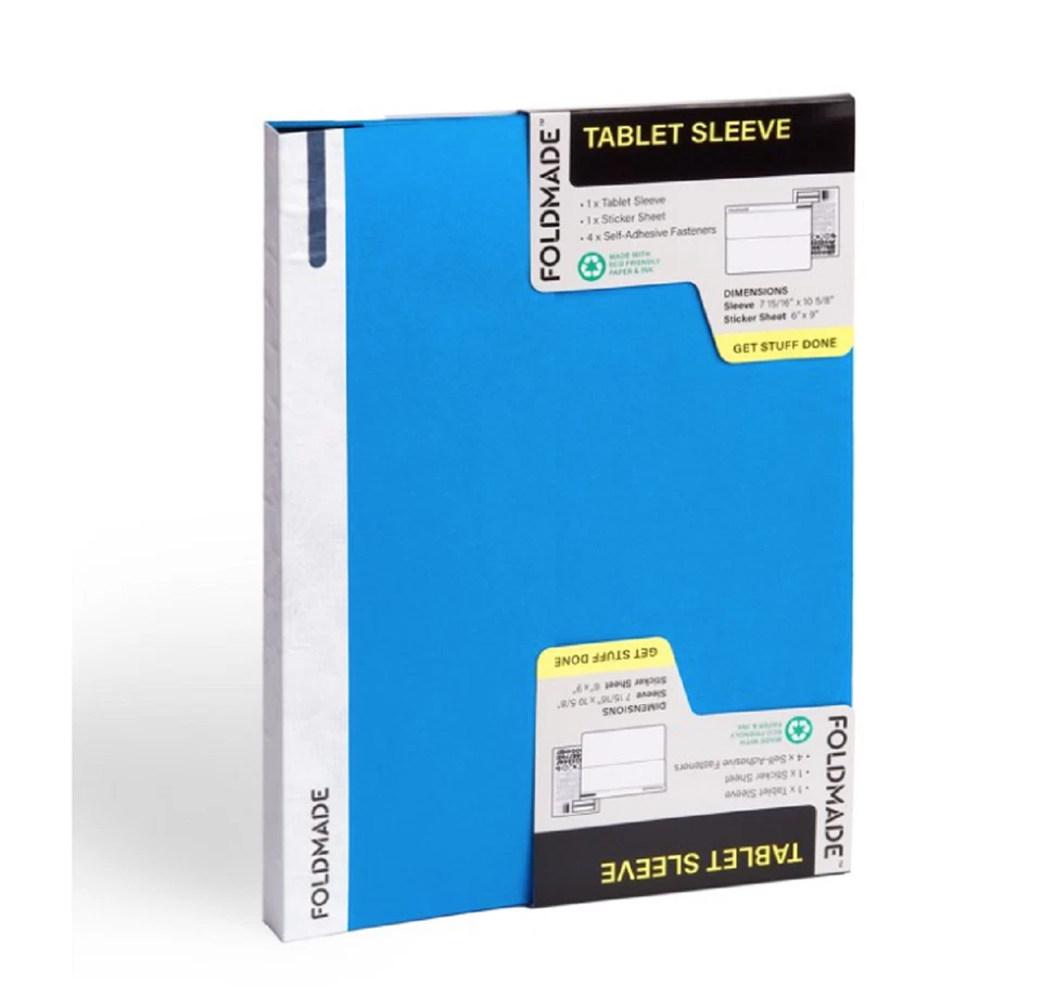 Foldmade Paperboard Tablet Sleeve Pool Blue, Magnetic Closure, Water Resistant - Image 1 of 4