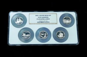 2005-S 25c Proof Silver State Quarters - NGC PF69 Ultra Cameo Set of 5 Coins - Picture 1 of 6