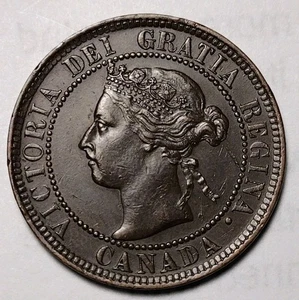 CANADA  HISTORICAL COPPER ONE CENT QN VICTORYIA 1901, KM# 7 C25-402 - Picture 1 of 6