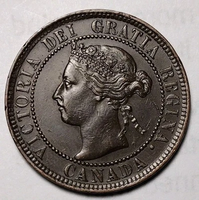 CANADA  HISTORICAL COPPER ONE CENT QN VICTORYIA 1901, KM# 7 C25-402 - Image 1 of 4