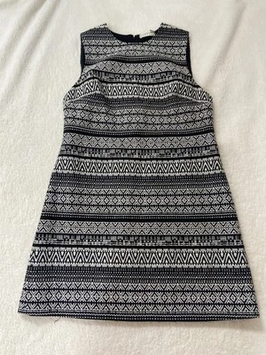 Vestido Alice Olivia Mujer Talla 12 Negro Blanco Estampado Tribal Azteca Tejido Clyde Foto 1 de 4