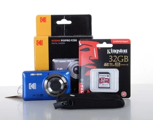 Kodak PIXPRO FZ55 16MP 5x Zoom Compact Camera Bundle Kit - Blue - Picture 1 of 19