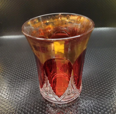 Co-operative Glass Co Tumbler #376 OMN - AKA Gotic Arch with Ruby Stain & Gild - Image 1 of 4