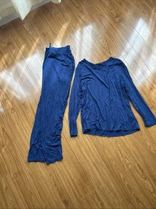 In'Voland Women's Size 18W Blue 2-Piece Outfit LS Shirt Pants Lounge Sleep - Picture 1 of 10