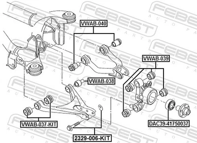 Für FEBEST VWAB-039 REAR TRUNNION SILENT BLOCK AUDI A6 1998-200 - Bild 1 von 4