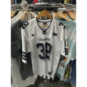 Vintage Colosseum UConn Huskies Connecticut White/Blue Football Jersey Size M - Picture 1 of 5