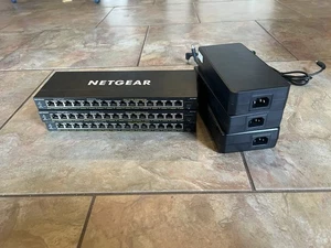 NETGEAR-GS316EP 16-port POE+ Gigabit Switch. 3 Switch Lot & 3 PSU’s - Picture 1 of 5