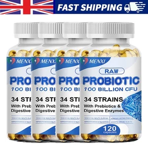 Raw Probiotics Capsules 100 Billion Potency Digestive Immune Health Softgel Cap - Picture 1 of 12
