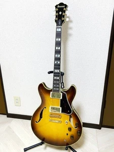 Electric Guitar Ibanez AS200AV Art Star Sunburst Made in Japan with Hard Case - Picture 1 of 10