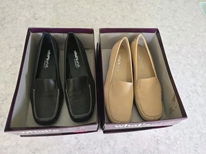 Set of 2 whats what by Aerosoles Women's Shoes size 9.5 M - Black & Linen In Box - Picture 1 of 5