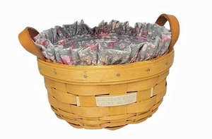 Longaberger 1996 Edition Dresden Tour Basket w/Liner & Protector Signed - Picture 1 of 5