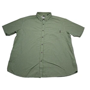 Wolverine Shirt Mens XXL Green Checked Short Sleeve Button Up Outdoor Casual - Picture 1 of 16