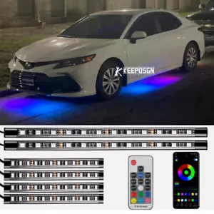 6pcs RGB Dream Color Underglow LED Kit Car Neon Strip Light Chasing Music APP - Picture 1 of 9