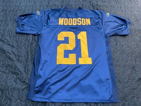 Vtg Stitched CHARLES WOODSON #21 Green Bay Acme Packers Blue Jersey Mens sz 48 Cover
