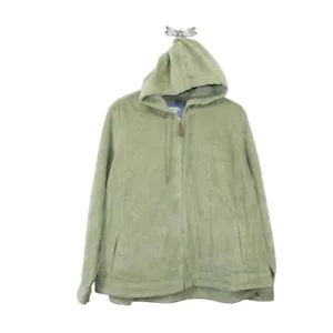 LL Bean Women's Comfort Corduroy Relaxed Shirt Zip Hoodie Sea Grass Size 3X Plus - Picture 1 of 12