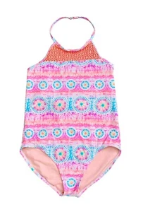 WONDER NATION Girls Size XL (14-16) One Piece Boho Tribal Swim Bathing Suit - Picture 1 of 4