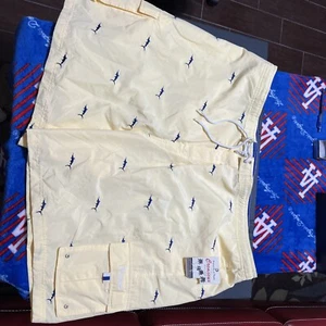 Pantalones cortos de natación para hombre 4XL Cremieux estampado marlin amarillo nuevos con etiquetas - Imagen 1 de 15
