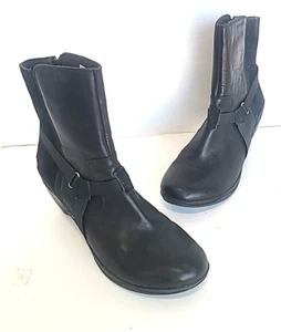 Merrell Evera Fade Black Leather Ankle Boot Side Zip Women 11 US - Picture 1 of 10
