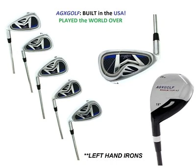 AGXGOLF LADIES LEFT HAND PETITE LENGTH XLT IRON SET #3 HYBRID; 6,7,8 & 9 + PW