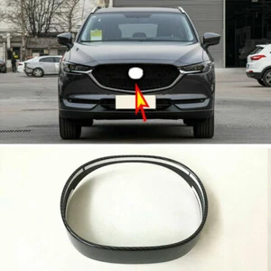 For Mazda CX-5 2017-2021 Carbon fiber Front Grille Grill Logo badge Frame Cover - Picture 1 of 5
