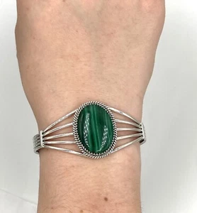 Bracciale Bracciale Artigiano Argento Sterling 925 Pietra Preziosa Naturale Boho 5,5 - Foto 1 di 6