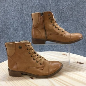 Roxy Surf Co Boots Womens 7 Cap Toe Ankle Booties Heels Brown Faux Leather - Picture 1 of 20