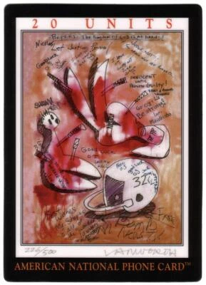 20u Artist Rodney Vanworth O.J. Simpson Trial Spectacle JUMBO SIGNED Phone Card - Image 1 of 4