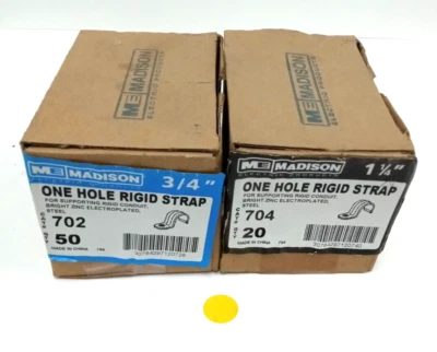 MADISON ASSORTED LOT OF 1 14/" & 3/4" CONDUIT & PIPE STRAP CLAMPS (LOT OF 22) - Image 1 of 4