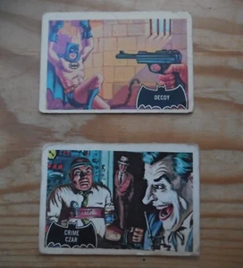 Batman black bat 10 & 49 - original 1966 a&bc fan club panel cards - Picture 1 of 2