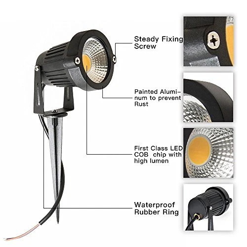 5pcs Garden Outdoor Stainless Steel LED Solar Landscape Path Lights Yard Lamp US