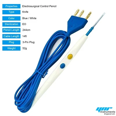 YNR Electrosurgical Pencil Cautery Pencil Diathermy Electro ESU Disposable Pencils