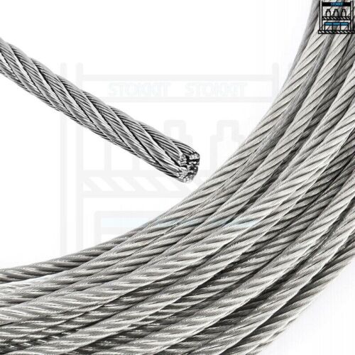 Wire Rope Cable 1mm 2mm 3mm 4mm 5mm 6mm 8mm 10mm Steel Metal Galvanised