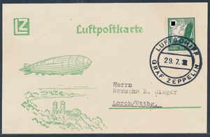 Zeppelin Bodenseefahrt 1936 Bordpost illustrierte Zeppelinkarte (1351) - Bild 1 von 2