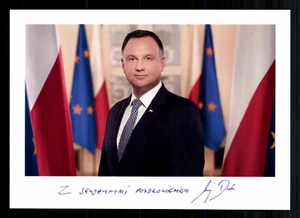 Tarjeta de autógrafo Andrej Duda presidente Polonia impresión firmada + G 42382 - Imagen 1 de 2