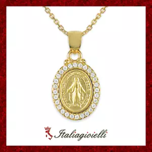 Collana Madonna Miracolosa Donna in Argento 925 placcato Oro Giallo - Foto 1 di 6