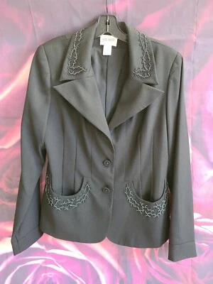 Hugo Buscati Women's Black Blazer Size 12 - Image 1 of 4
