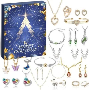 Adventskalender Damen Mädchen Schmuck Set Weihnachten 24 Überraschungen - Bild 1 von 7
