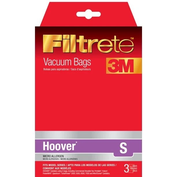 3M Filtrete Hoover Type S Micro Allergen Vacuum Bag (3-Pack) 64705B NEW - Image 1 of 1