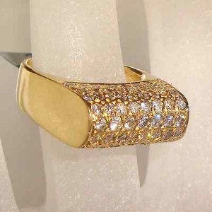 Vintage 2cttw SI/H Diamond Pave Solid 14K Yellow Gold  Ring Fine Jewelry  - Picture 1 of 4