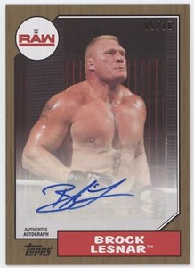 2017 Topps WWE Heritage Autograph - BROCK LESNAR Gold Auto 5/10