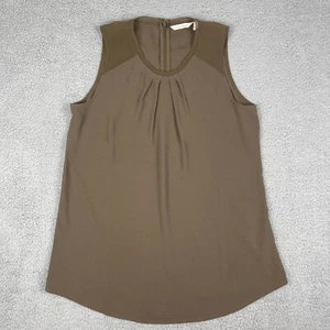 Soft Surroundings Womens Sleeveless Top Small Chocolate Brown Curved Hem 2BX75 - Picture 1 of 8