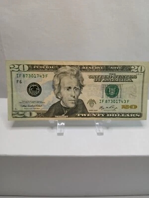 2006 Jackson $20 Twenty IF 87301743 F Extra Ink on seal U.S Currency - Image 1 of 4