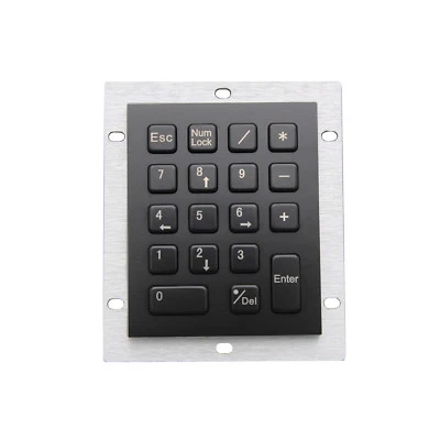 Black Stainless Steel USB kiosk Keyboard With 18 Keys Metal Numeric Keypad - Image 1 of 4