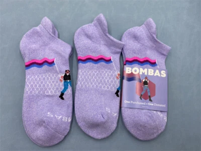 Bombas Women's 3 Pairs Purple Honeycomb Pride Flag Ankle Sock Size M 8-10 - Image 1 of 3